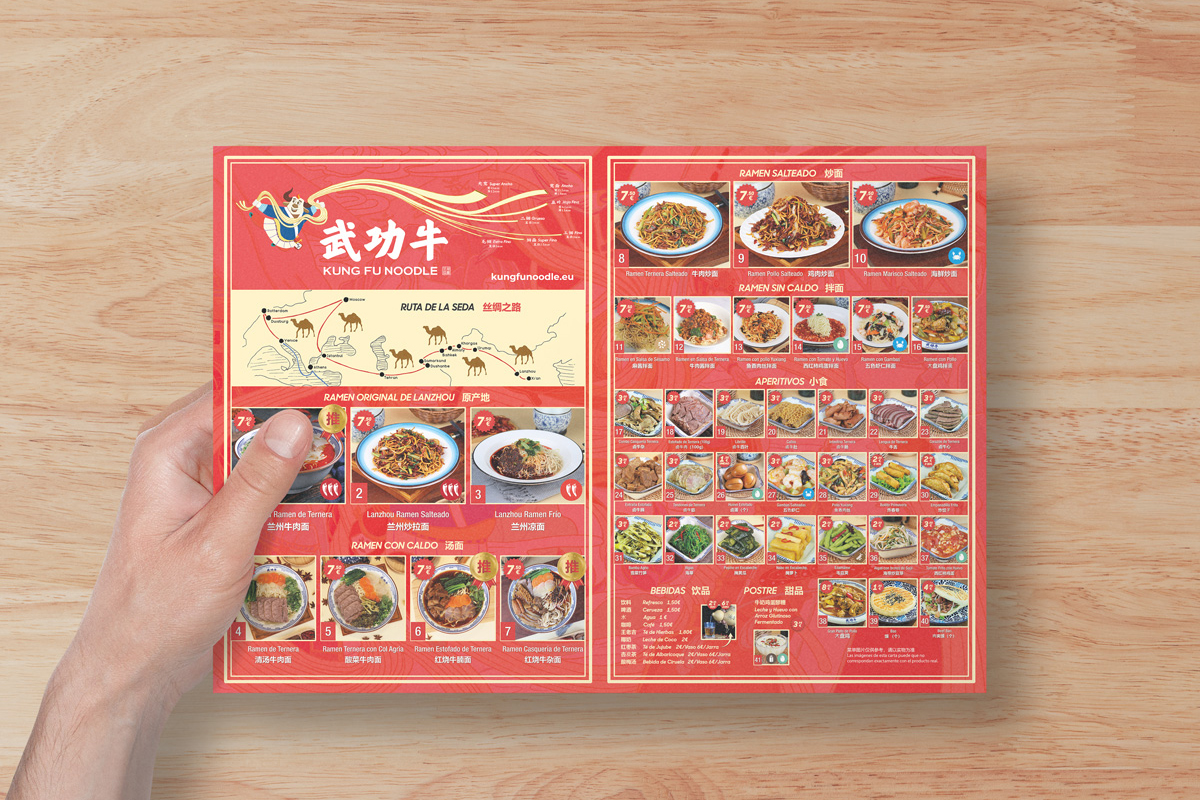 Carta Restaurante Kung Fu Noodle